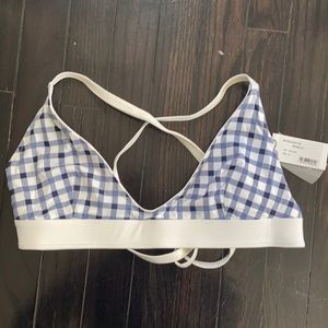 NWT Heidi Klein Reversible gingham bikini top- Sz XL